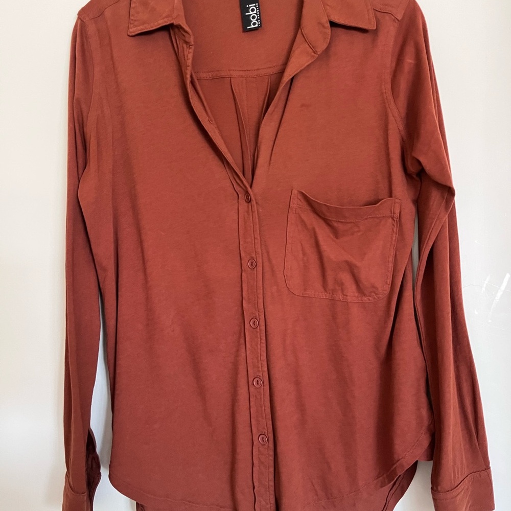 Bobi Terracotta Collared Shirt